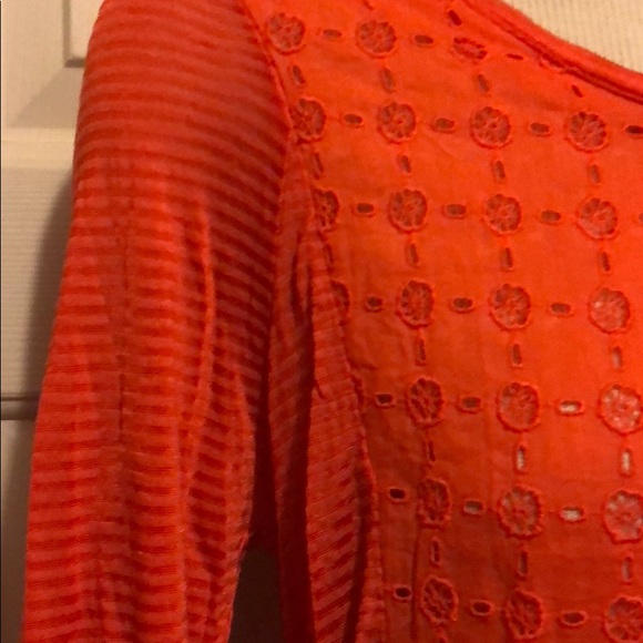 Lucky Brand Orange Ellis Cut Out Top - Picture 6 of 8